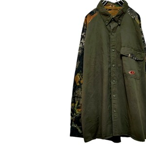 古着　mossy oak　長袖シャツ　迷彩　リアルツリーカモ　ビッグサイズ　