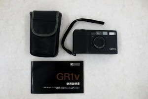 【液晶完動品】Ricoh GR1V Black 中古美品 35mm Film Camera リコー ブラック Point & Shoot コンパクトフィルムカメラ 使用感少なめ 取説