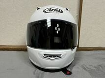 ARAI アライ QUANTUM-J クァンタム J グラスホワイト フルフェイス ヘルメット Mサイズ 程度良好!! スモーク シールド_画像2