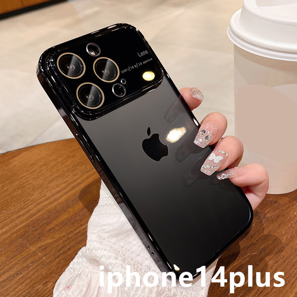 iphone14plusケース カーバー TPU 可愛い　お洒落　軽量 指紋防止 ケース 耐衝撃 ブラック1
