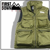 新品 【First Down / ファーストダウン】 撥水 / 透湿 / 防風 / 軽量 ダウンベスト MULTI POCKET DOWN VEST DICROS MAURI RIP ★350644 L_画像1