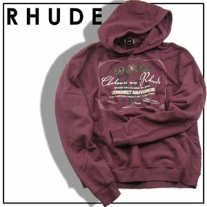 新品 RHUDE 【アメリカ製】 定価7万7600円 フーディー ボルドー パーカー スウェット ★352707 ルード CHATEAU DE RHUDE HOODIE