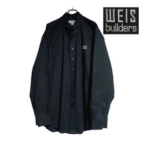 CUTTER&BUCK 長袖ワークシャツ size XL オーバーサイズ ブラック ゆうパケットポスト可 胸 刺繍 WEIS 古着 洗濯 プレス済 934