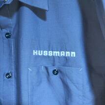 RED KAP 長袖ワークシャツ size 2XL オーバーサイズ ブルー ゆうパケットポスト可 胸 刺繍 HUSSMANN 古着 洗濯 プレス済 906_画像5