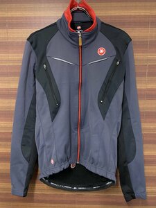 HH021 カステリ CASTELLI 長袖 サイクルジャケット グレー L 裏起毛 ※擦れ