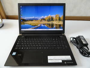 ☆☆お奨めTOSHIBA dynabook Blu-ray T55/EB PT55EBP-BJA2[プレシャスブラック ] Intel Core i3 7100U2.4 GHz SSD かわいい綺麗な中古品