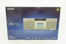 Q007-J22-654 TOSHIBA 東芝 Aurex TY-AK2 SD/USB/CDラジオカセットレコーダー 通電確認済 現状品⑧＠_画像1