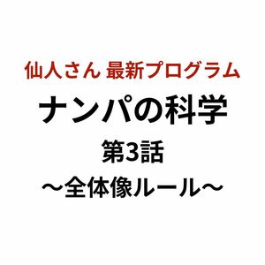 【仙人さん(Mr.X)】ナンパの科学 第3話~全体像ルール〜 書き起こしPDF付き ☆独占販売中☆ Attraction secrets アドバンスマインド