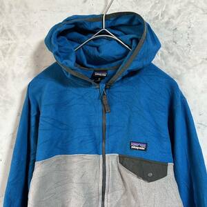 patagonia パタゴニア　フルジップ　フリース パーカー　ワンポイントロゴ　バイカラー　キッズ　子供服　サイズXL(14)