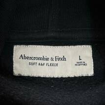 Abercrombie & Fitch アバクロ　スウェットパーカー　プルオーバー ワンポイントロ　ブラック　サイズＬ_画像3