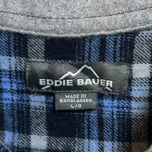 Eddie Bauer エディー・バウアー　フランネルシャツ 長袖シャツ チェック柄　ワンポイントロゴ　サイズＬ_画像4