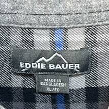 Eddie Bauer エディー・バウアー　フランネルシャツ 長袖シャツ チェック柄　ワンポイントロゴ　サイズXL_画像4