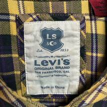LEVI'S リーバイス　フランネルシャツ 長袖シャツ チェック柄　ワンポイントロゴ　サイズXL_画像4