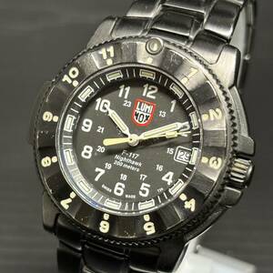 ★72510　ルミノックス　LUMINOX　F-117　ナイトホーク　デイト　200M　メンズ腕時計　ブラック文字盤　1円～★