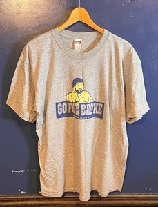 マサ斎藤　半袖　Tシャツ　新日本　プロレス　レスラー　GO FOR BROKE　MASA SAITO　グレー　Lサイズ