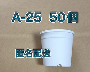 匿名配送《A-25》白 50個 プラ鉢 スリット鉢 多肉植物 丸型