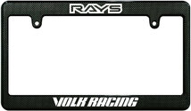 【新品・即決】カーボン調 ナンバーフレーム RYAS VOLKRACING ボルクレーシング レイズ 汎用 USDM ホイール_画像1