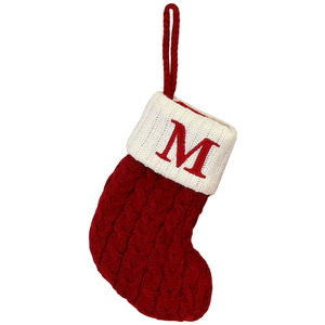 イニシャル ソックス (M) Initial Socks クリスマス 飾り 靴下 吊り下げ ニット サンタ 装飾 インテリア ツリー プレゼント 【メール便OK】