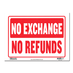 サインプレート NO EXCHANGE NO REFUNDS Lサイズ　SignPlate 看板 英字 飾り 部屋 アメリカン雑貨 サイネージ