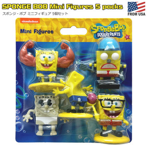 スポンジボブ ミニ フィギュア 5個セット SpongeBob 人形 置物 飾り キャラ グッズ 子供 キッズ おもちゃ コレクション 収集