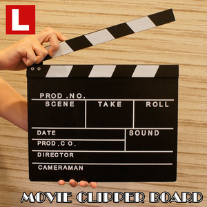 木製 カチンコ Lサイズ MOVIE CLIPPER BOARD 映画 ハリウッド アクション 写真 小道具 動画 撮影 ウェディング インテリア