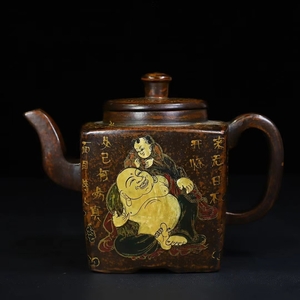 【骨董*珍藏*紫砂細密彫*秘蔵漆器箱紫砂壺*】茶壺 茶道聖品 超美品 中国古美術