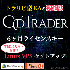 年1.2万円以上の節約に！★Linux VPS初期セットアップ権付き★GdTrader EA 6ヶ月ライセンスキー（初回ご購入様用）