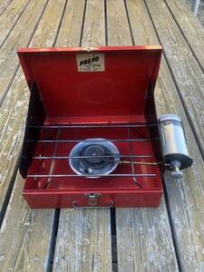 レア　シングルストーブ　PREPO stove モデル 105 コレクション放出　キャンプ　シングル　おまけ付き　ColemanLPガス缶　ビンテージ