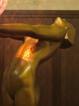 アールデコ『クラルテを持つ裸婦像』1灯式 ガラスシェード フロアスタンド H82㎝/照明/ランプ/ガラス工芸/アンティーク/オブジェ/西洋_画像5