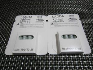 ☆必需品！新品未開封☆IKEA イケア LADDA ラッダ 充電式電池 AAA (単4形) HR03 1.2V 750mAh 4ピース×2 大人気商品☆