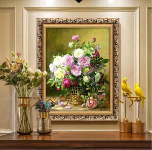 [エスペランザストア]油彩 静物画　廊下壁画　 　　薔薇 ローズ　応接間掛画 玄関飾り 　装飾画