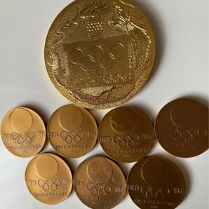 東京オリンピック8枚 1964年 東京オリンピック 記念メダル 金 表彰盾 記念メダル銅