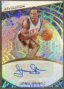 【 100枚限定 SP Auto 】Latrell Sprewell 2022-23 Revolution Autographs Fractal /100 直筆サインカード Knicks ニックス Panini NBA