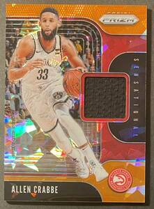 Allen Crabbe 2019-20 Prizm Sensational Swatches Orange Ice Prizm Jersey Card ジャージカード NBA