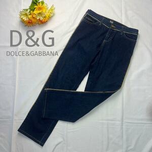 DOLCE&GABBANA Denim брюки 30 44 Gold боковой линия 