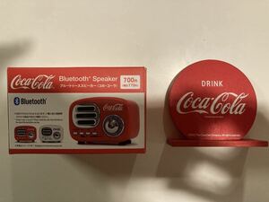 DAISO/ダイソー　Bluetoothスピーカー　レトロタイプ　コカ・コーラ　ホワイト　USB充電コード付　新品未開封品　ネームプレート付き