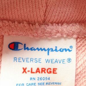 Champion REVERSE WEAVE/チャンピオンリバースウィーブ/長袖パーカ/フーディー/スウェット/フードロゴ/パステルピンク/XLサイズ(11/14R5)の画像3