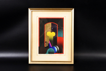 ▼黒崎彰「Endless Day」木版画 89/150 1971年作品 サイン有り 額装 画サイズ：21.3x15cm_画像1