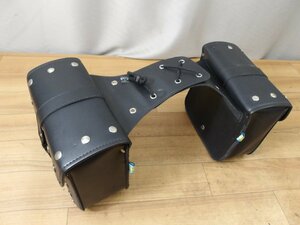 中古現状入庫品　トモス カブ ハンターカブなどに小型プレーンダブルサドルバッグ　程度まずまず　サイズ写真の最後にあります。