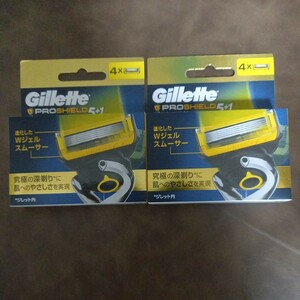 新品未開封品　送料無料　　　　　　　　　　　　　　　　　　　　　　　 ジレット　プロシールド5+1替刃4個入り×2箱 Gillette 