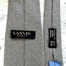 ★新品★LANVIN ランバン ネクタイ タグ付き ソリッド 光沢 紳士 成人式 入学式 ビジネス 結婚式 セレモニー シルバーグレー_画像3