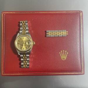 11th 美品 保証書付き ROLEX ロレックス 69173 デイトジャスト ステンレス イエローゴールド コンビ 自動巻き ゴールド レディース 腕時計