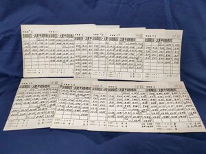 京都バス嵐山営業所の運転士用時刻表（スタフ）９枚セット