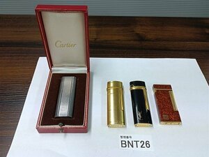 BNT26　ライター　喫煙具　おまとめ4点　カルティエ　YSL　GIVENCHY　※着火未確認・現状渡し