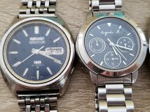 MNFO43　時計　腕時計　部品取り　ジャンク品　おまとめ　SEIKO　アニエスベー　ORIENT　CLAUDIOVALENTINO　TISSOT　LANVIN　_画像2