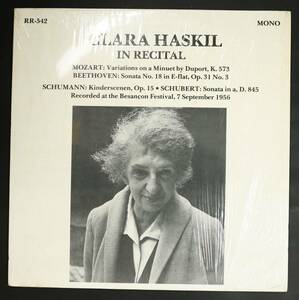 【US盤LP】クララ・ハスキル/In Recital,1956(並良品,Kmプレス,Clara Haskil,1956,ブザンソン国際音楽祭