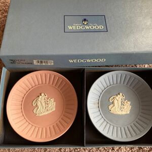 ウェッジウッド　ジャスパー　ミニプレート　ブルー・ピンク　ペアセット　陶器　 WEDGWOOD 訳あり　激安