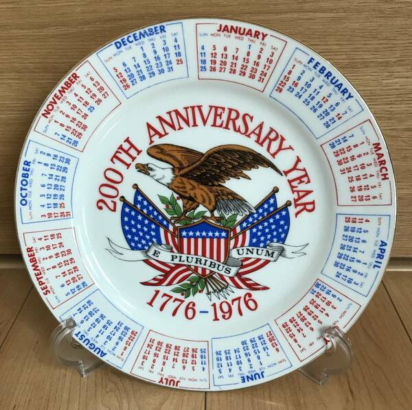 アメリカ建国200周年記念1776-1976ビンテージプレート1975日本製検)ハーレーダビッドソンアメリカンフラッグアメリカンアンティーク 