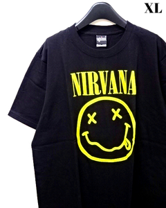 XL 新品【against NIRVANA Tee Black/Yellow ニルヴァーナ Tシャツ バックプリント バンドTシャツ ブラック/イエロー】