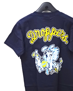 YOUTH -L- 未使用【Back drop droppers Tee Navy 木更津キャッツアイ バックドロップ 木更津キャッツアイ Tシャツ ネイビー レア 2002】